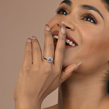 Aabha - Blue 925 Silver Adjustable Ring