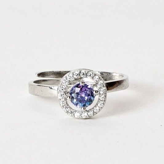 Aabha - Blue 925 Silver Adjustable Ring