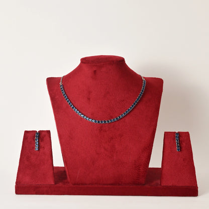 Tilotamma Blue Tennis Necklace Set