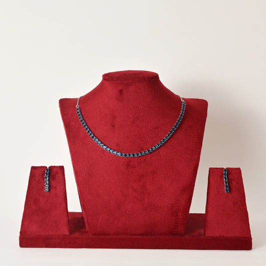 Tilotamma Blue Tennis Necklace Set