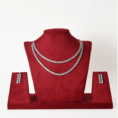 Sitara Double Layered Tennis Necklace Set