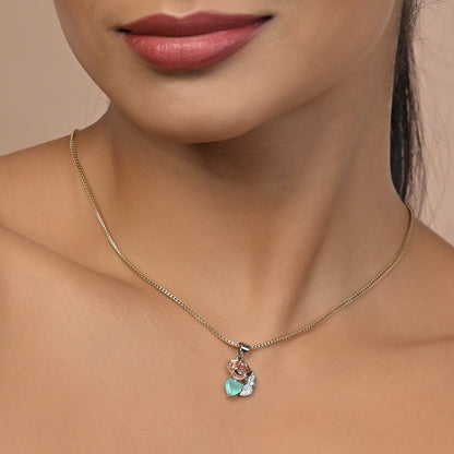 Firoza 925 Silver Designer Pendant & Earrings Set