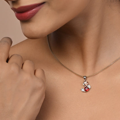 Maanik 925 Silver Designer Pendant & Earrings Set
