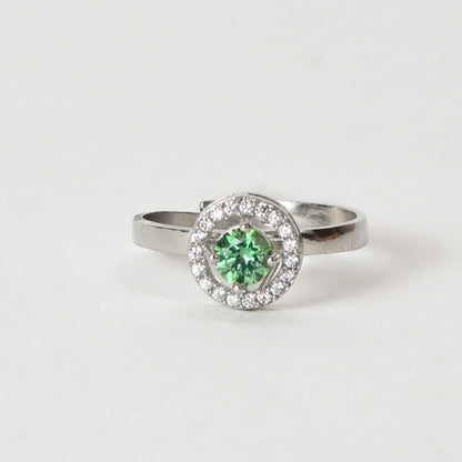Aabha - Green 925 Silver Adjustable Ring