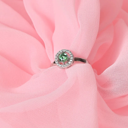 Aabha - Green 925 Silver Adjustable Ring