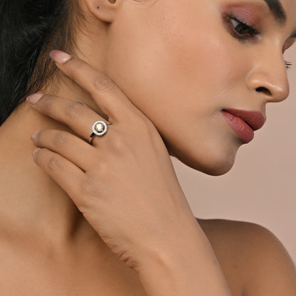 Aabha - Yellow 925 Silver Adjustable Ring