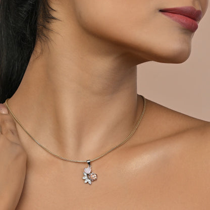 Komal 925 Silver Designer Pendant & Earrings Set