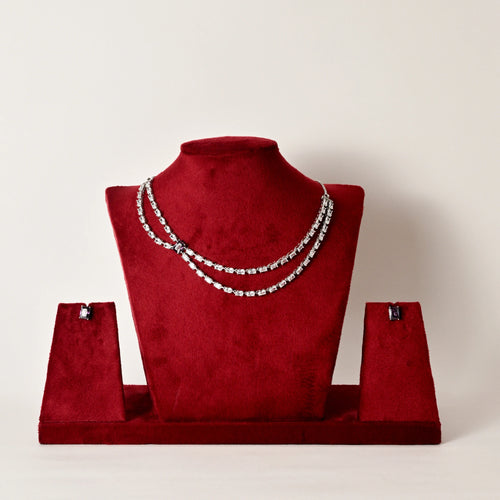 Taara 925 Designer Silver Necklace Set - Purple